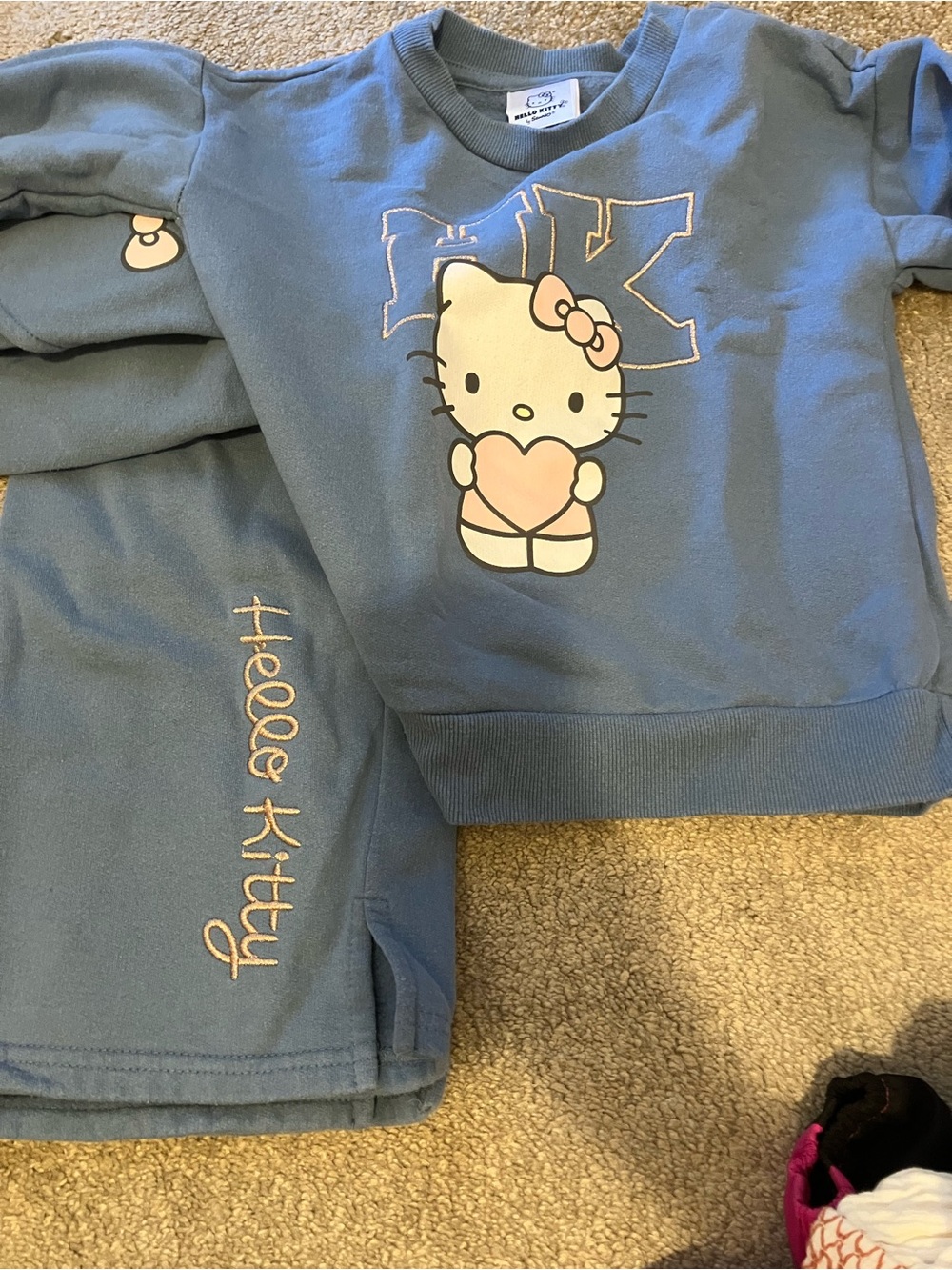 Sanrio Hello Kitty Slate Blue and White Sweater Set